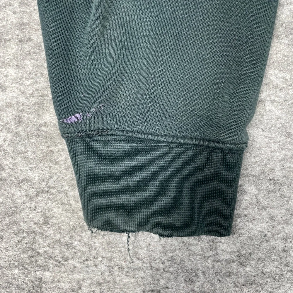 Vintage Nike Hoodie Mens Large Green Swoosh Fleece Lined Full Zip Sweatshirt